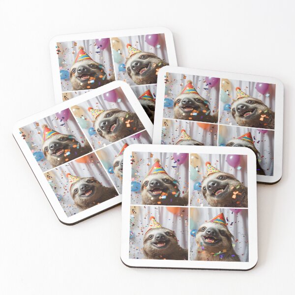 Item preview, Cute Sloth Birthday Party Animal – Funny Sloth in Party Hat designed and sold by RockFireMerch.