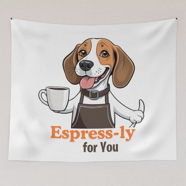 Item preview, Barista Cartoon with Beagle Dog Design – Funny and Unique Dog and Owner Artwork - Barista Gift - Pet Humor  designed and sold by KoraTalks.