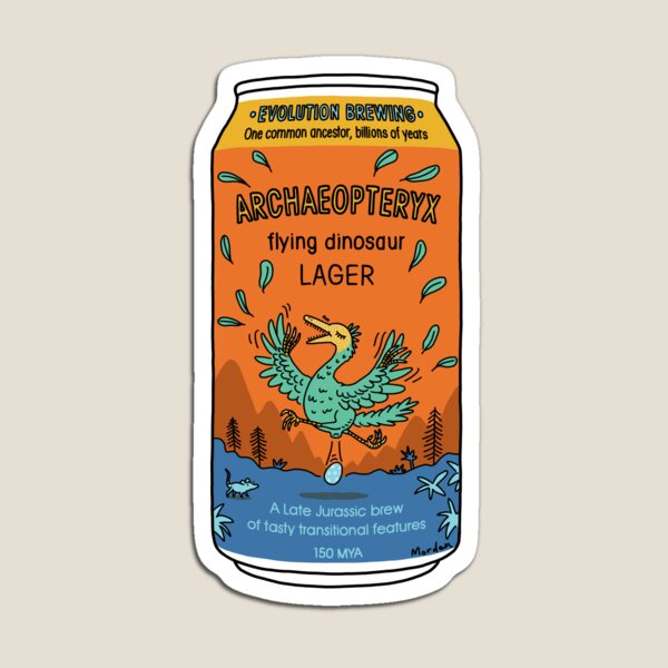 Evolution Brewing Archaeopteryx Flying Dinosaur Lager Magnet