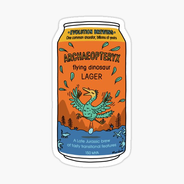 Evolution Brewing Archaeopteryx Flying Dinosaur Lager Sticker