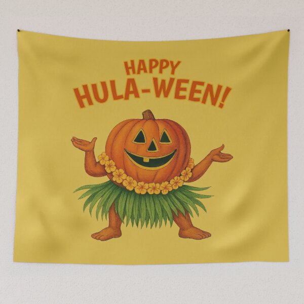 Item preview, Happy Hula-Ween – Funny Pumpkin Halloween Luau Costume Design designed and sold by Victor Shadehorn.