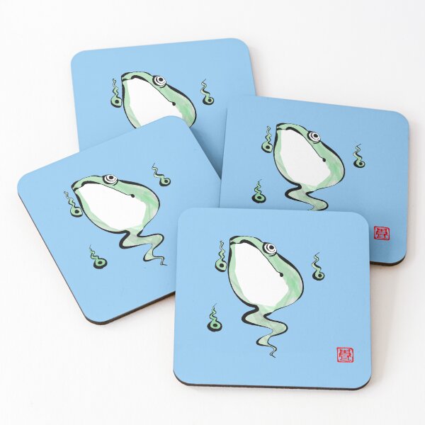 Item preview, Antique Origin Story Grumpy Frog Japanese Frog Toad Tadpoles  designed and sold by Pixelchicken.