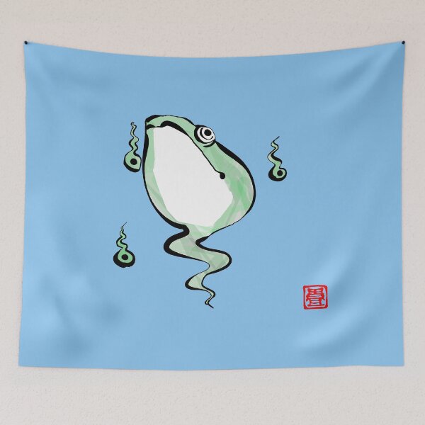 Item preview, Antique Origin Story Grumpy Frog Japanese Frog Toad Tadpoles  designed and sold by Pixelchicken.