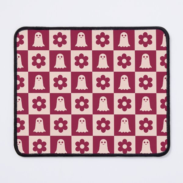 Item preview, Maroon Ghost and Flower Checkered Pattern designed and sold by quickkdesign.