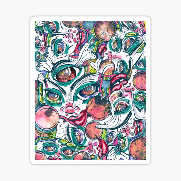 Item preview, Abstract Cubism Eyes Pattern 4 designed and sold by crestfallenmermaid.