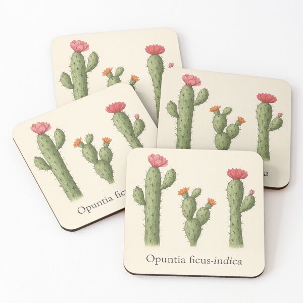 Item preview, Opuntia ficus-indica – Vintage Botanical Cactus Flower Plant  Illustration designed and sold by Pacika.