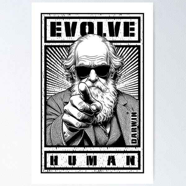 Item preview, Charles Darwin Evolution Propaganda Evolve Human Science designed and sold by GrandeDuc.