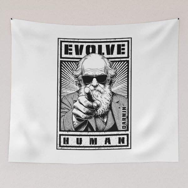 Item preview, Charles Darwin Evolution Propaganda Evolve Human Science designed and sold by GrandeDuc.