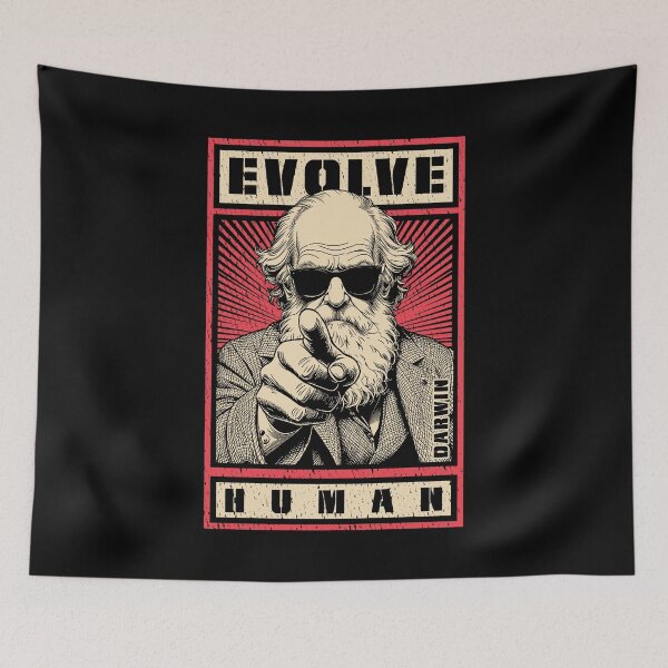 Item preview, Charles Darwin Evolution Propaganda Evolve Human Science designed and sold by GrandeDuc.