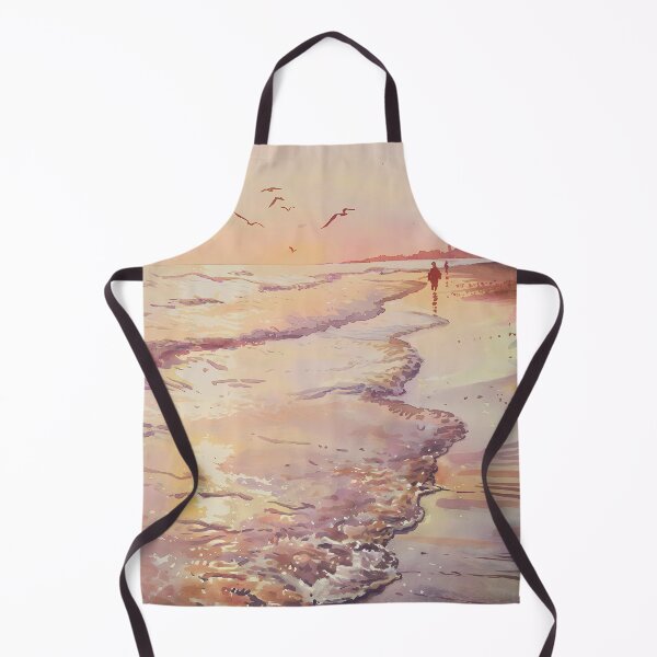 Item preview, Sunset Beach Walk Art Print - Serene Ocean Scene with Seagulls for Coastal Home Decor designed and sold by pnidesign.