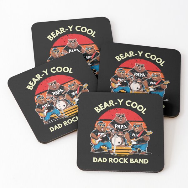 Item preview, Bear-Y Cool Dad Rock Band – Funny Papa Bear Vintage Rock Tee designed and sold by idy-zone.
