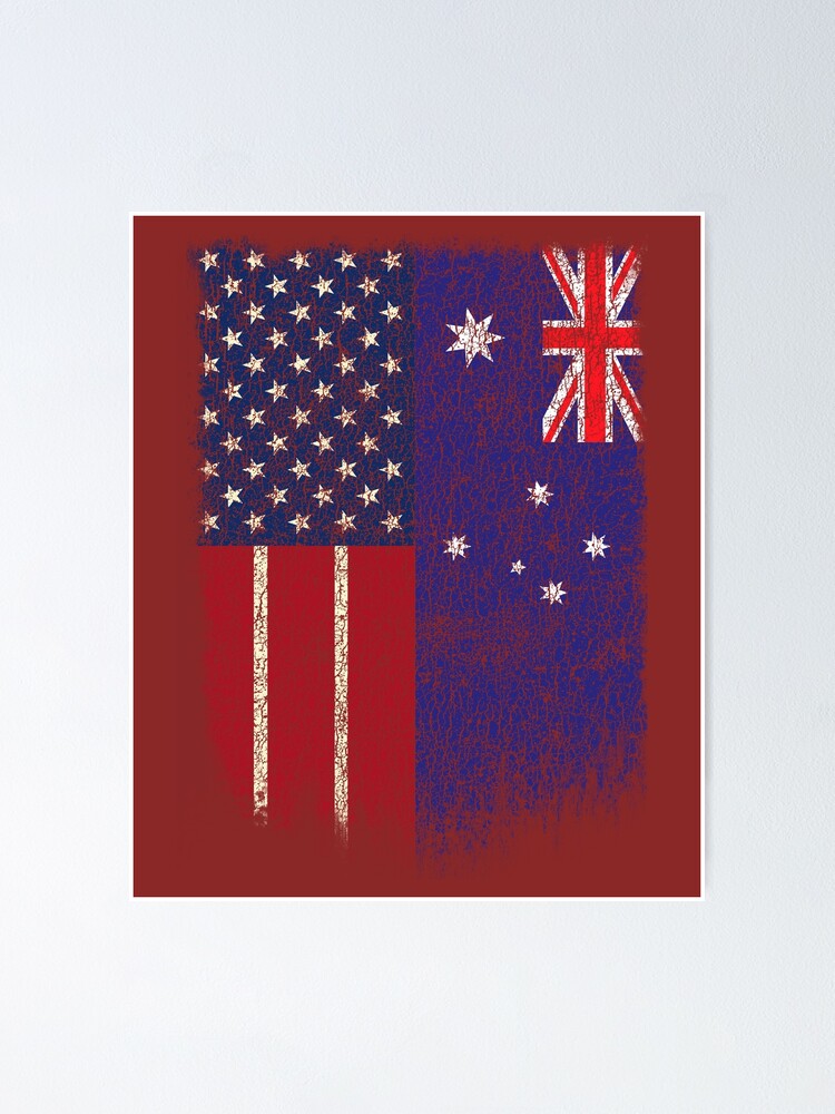 Australian American Australia USA Tshirt Pride" Poster by cgocgy | Redbubble