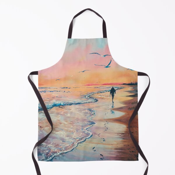 Item preview, Sunset Beach Walk Art Print - Serene Ocean Scene with Seagulls for Coastal Home Decor designed and sold by pnidesign.