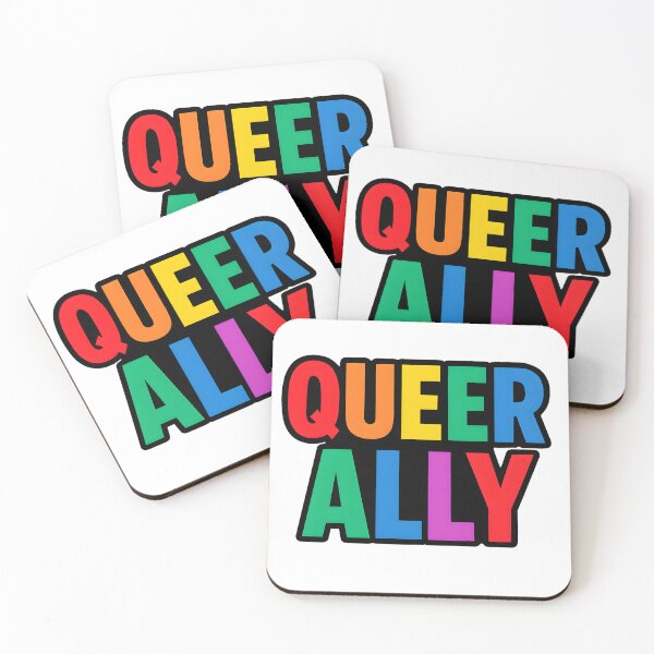 Item preview, Queer Ally – Bold Rainbow Typography designed and sold by Haus Of Sin.
