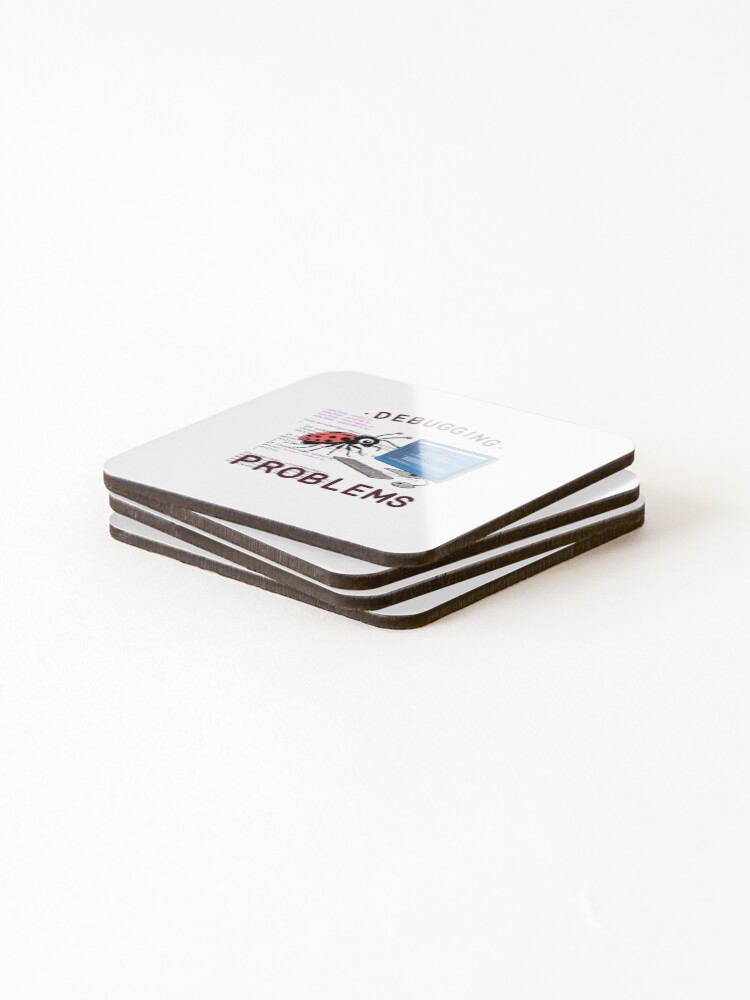 Thumbnail 4 of 5, Coasters (Set of 4), Debugging problems programming software and website development, developers database applications systems, programmers games machines learning, data management, data analysis designed and sold by DEFYDTICKERS.