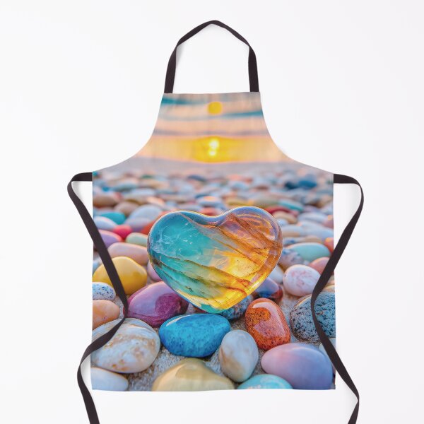 Artikelvorschau, Golden Glow - Glasherz bei Sonnenuntergang am Pebble Beach entworfen und verkauft von AngelottiCR.