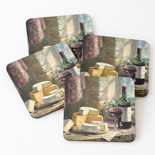 Item preview, Elegant French Still Life | Wine and Cheese by the Window in a Provincial Kitchen designed and sold by CARRAANN.