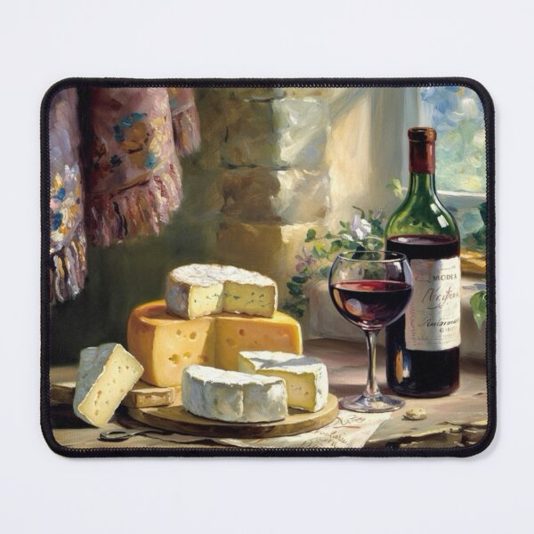 Item preview, Elegant French Still Life | Wine and Cheese by the Window in a Provincial Kitchen designed and sold by CARRAANN.
