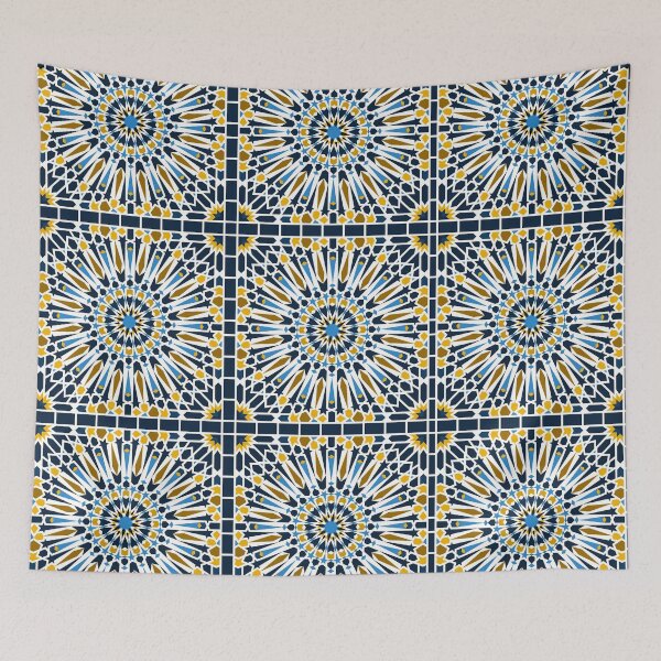 Item preview, Double Sun Mosaic in Blue and Yellow designed and sold by Tarjiart.