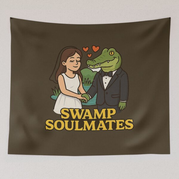 Item preview, Swamp Soulmates – Alligator Wedding Meme designed and sold by Venusmake.