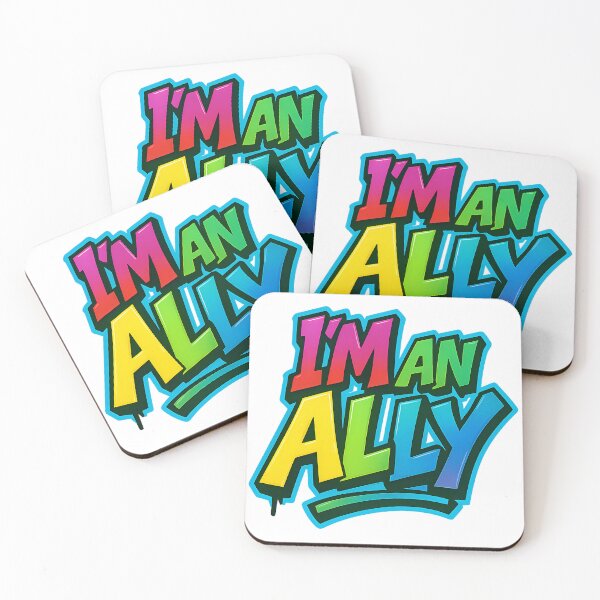 Item preview, I’m an Ally – Pride Typography Art designed and sold by Haus Of Sin.
