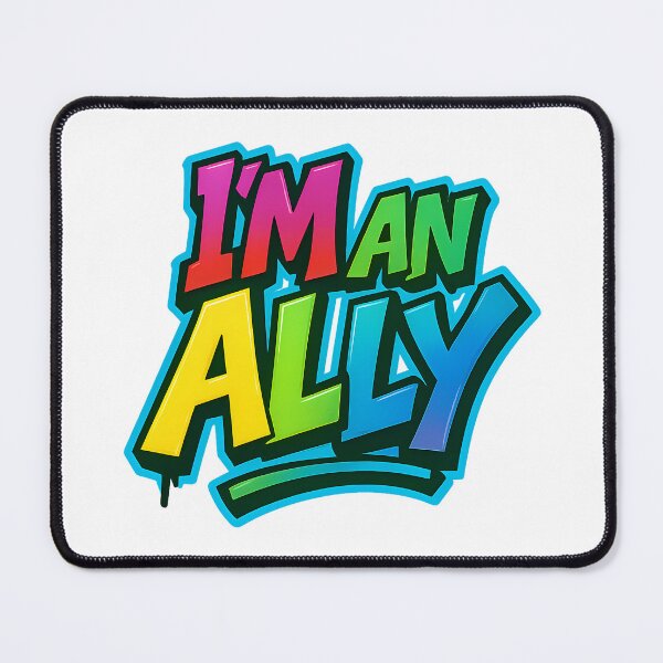 Item preview, I’m an Ally – Pride Typography Art designed and sold by Haus Of Sin.