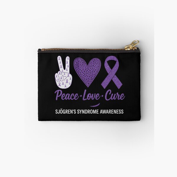 Item preview, Sjogren's Syndrome Awareness Peace Love Cure purple design designed and sold by Goreda.