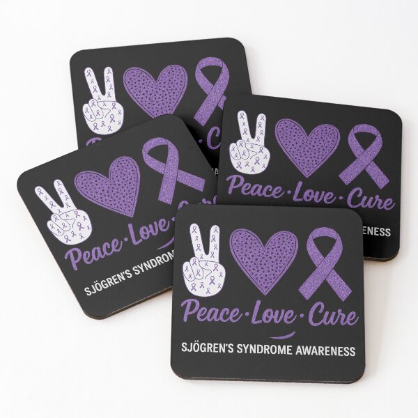 Item preview, Sjogren's Syndrome Awareness Peace Love Cure purple design designed and sold by Goreda.
