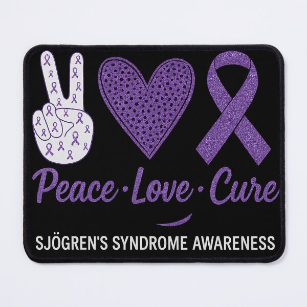 Item preview, Sjogren's Syndrome Awareness Peace Love Cure purple design designed and sold by Goreda.