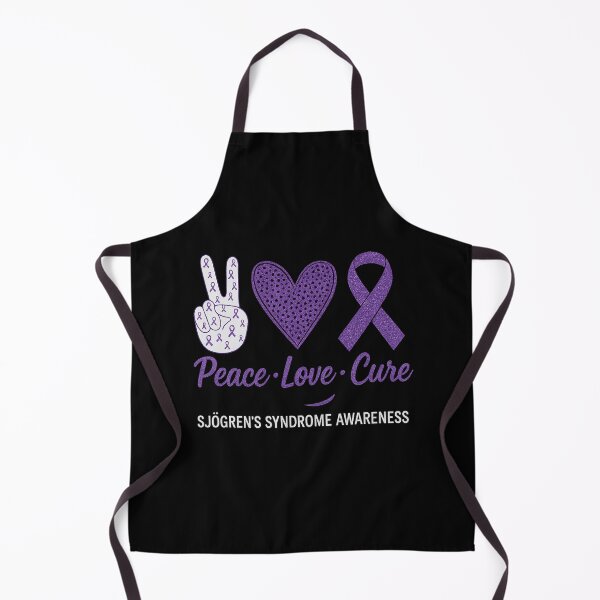Item preview, Sjogren's Syndrome Awareness Peace Love Cure purple design designed and sold by Goreda.