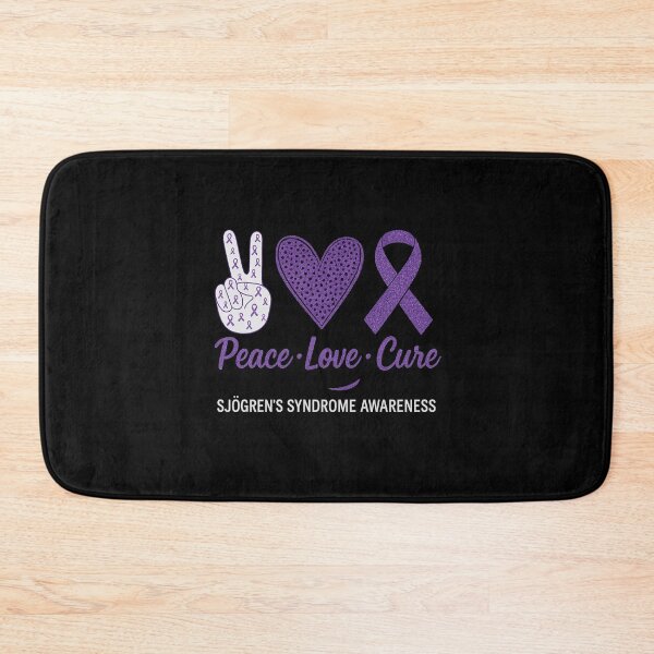 Item preview, Sjogren's Syndrome Awareness Peace Love Cure purple design designed and sold by Goreda.
