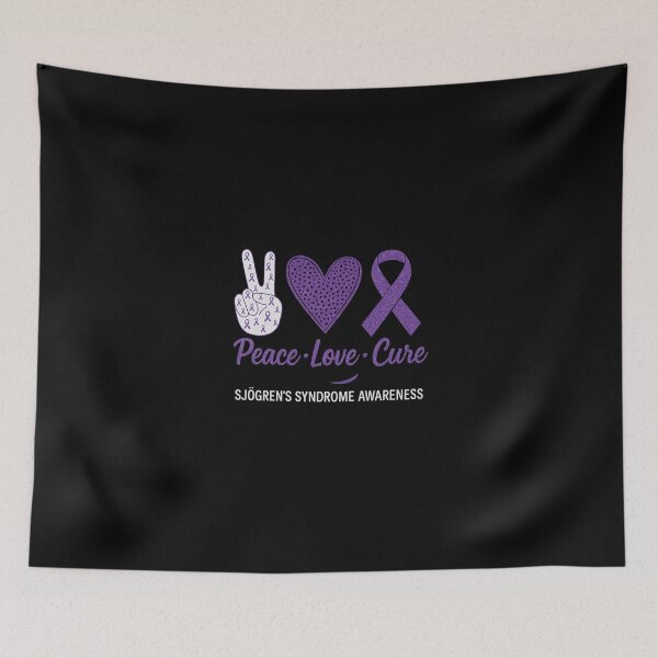 Item preview, Sjogren's Syndrome Awareness Peace Love Cure purple design designed and sold by Goreda.
