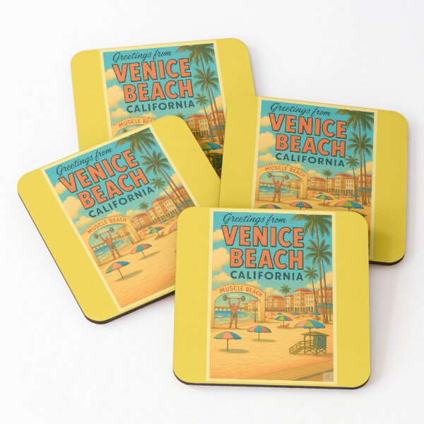 Item preview, Retro Venice Beach Postcard designed and sold by SeeSquaredDesign.