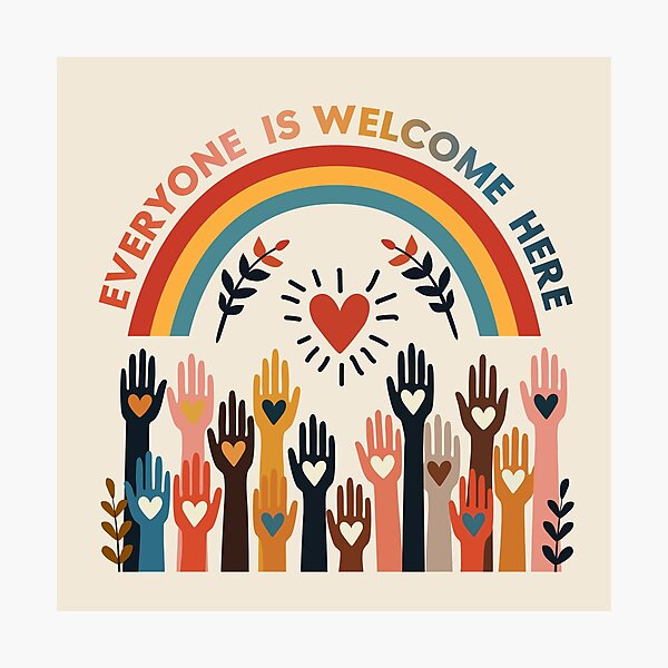Item preview, Everyone is Welcome Here - Welcome With Love designed and sold by MiniindY Pop.
