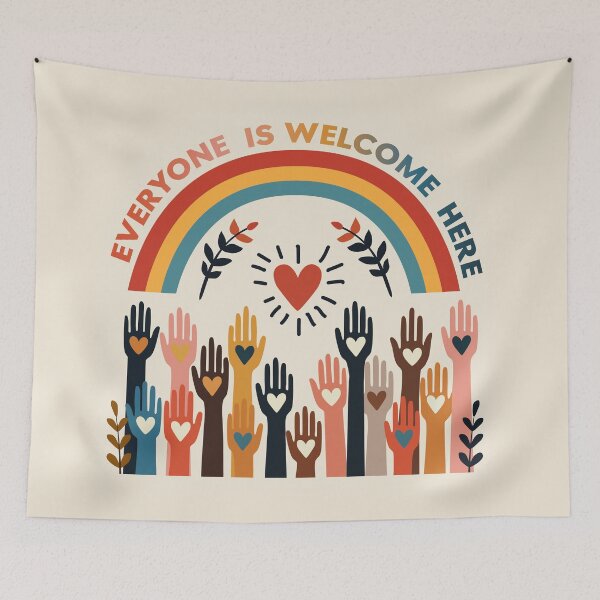 Item preview, Everyone is Welcome Here - Welcome With Love designed and sold by MiniindY Pop.
