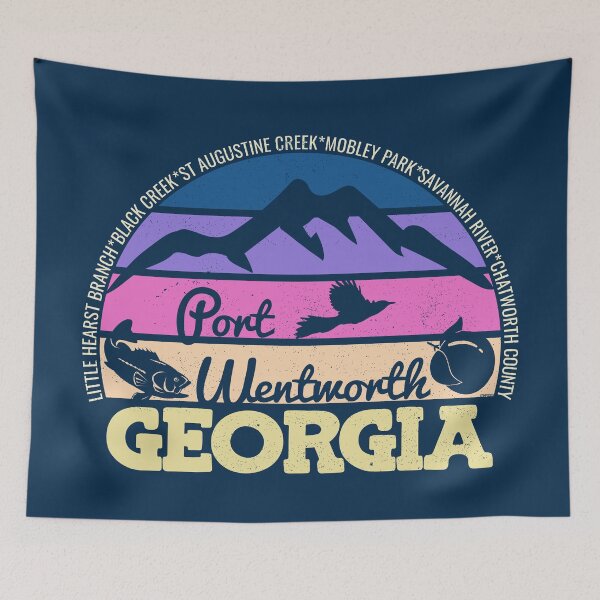 Item preview, Port Wentworth Georgia Sunset Retro Vintage Local Pride Logo designed and sold by CRHPOD20.