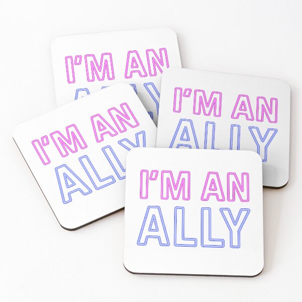 Item preview, I'm an Ally – Neon Pride Art designed and sold by Haus Of Sin.