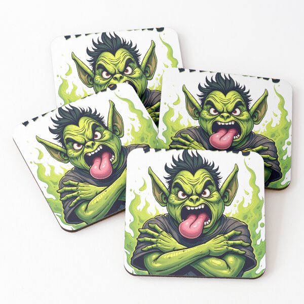 Item preview, I Feel Icky! – Cartoon Goblin Mood Art designed and sold by Pulse Creativity Designs.