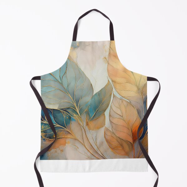 Item preview, EARTHY Neutral VINTAGE leaves 2, boho beige wildflower watercolour garden, neutral beige and green alcohol ink effect, green, blue, teal leafy floral spring painting designed and sold by navitalidesign.