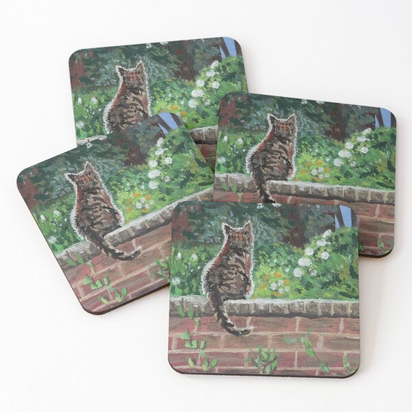 Item preview, Tabby Cat Enjoying Sunshine Gouache Painting designed and sold by SomeChicksArt.