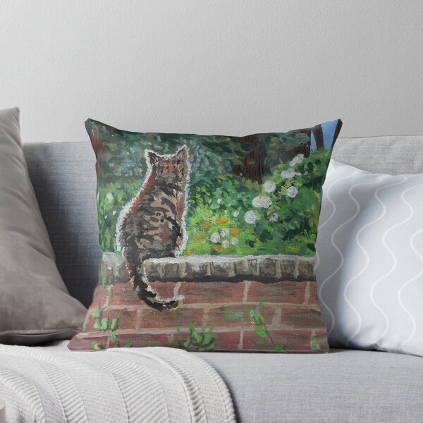 Item preview, Tabby Cat Enjoying Sunshine Gouache Painting designed and sold by SomeChicksArt.