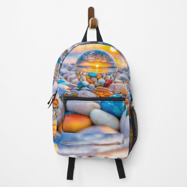 Item preview, Reflections of Light-Glass Sphere at Sunset on Pebble Beach designed and sold by AngelottiCR.