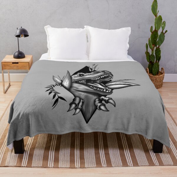 Item preview, Wild Tattoo Art – Geometric T-Rex with Leaves designed and sold by Tavo’s Studio.