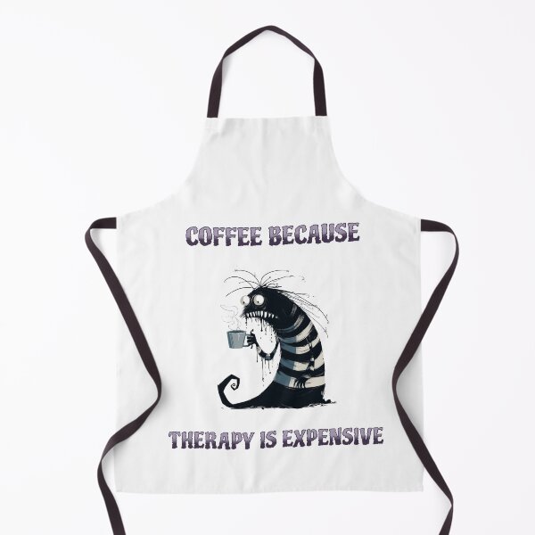 Item preview, Coffee Because Therapy Is Expensive Halloween Anxiety Monster designed and sold by SoaringOwlArts.
