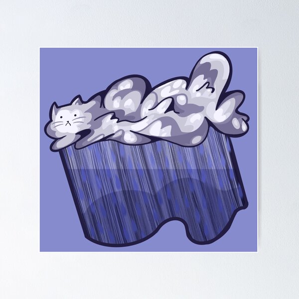 Item preview, Rain cloud cat designed and sold by sunlucky.