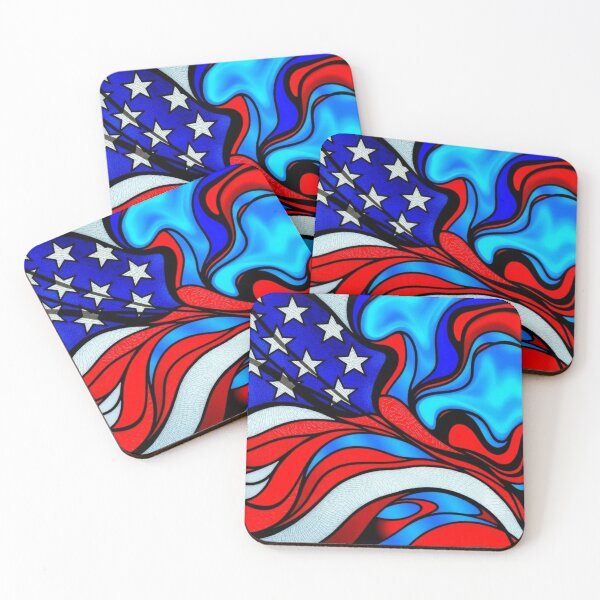 Item preview, Abstract Stained Glass American Flag  designed and sold by Debbie Schulte.