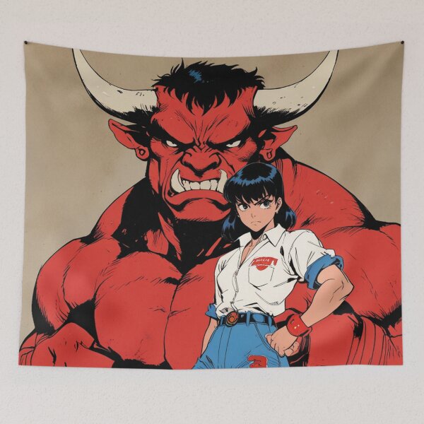 Item preview, Angry bull with Japanese anime style designed and sold by MerlinWear.
