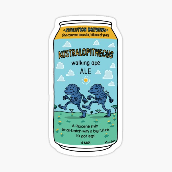 Item preview, Evolution Brewing Australopithecus Walking Ape Ale designed and sold by Richard Morden.