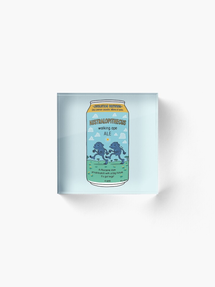 Alternate view of Evolution Brewing Australopithecus Walking Ape Ale Acrylic Block