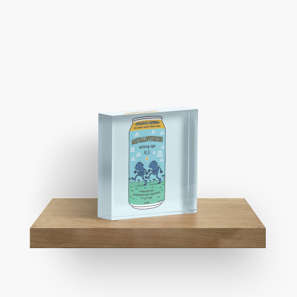 Evolution Brewing Australopithecus Walking Ape Ale Acrylic Block